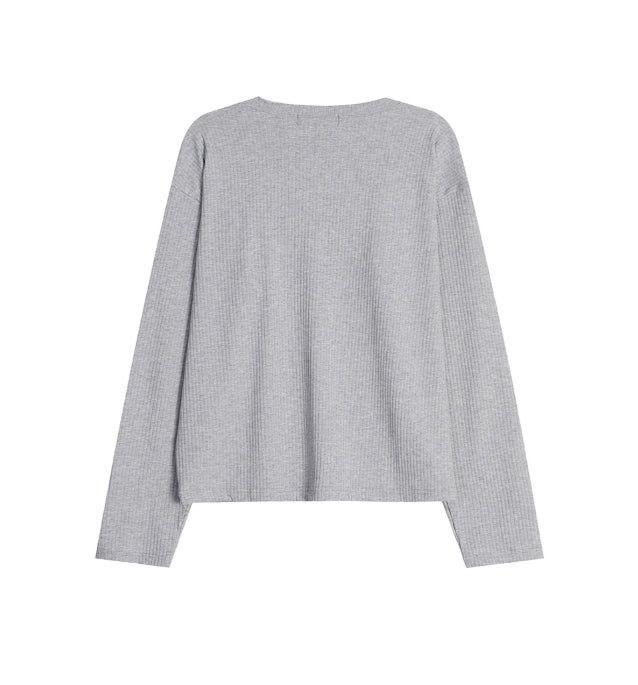 Karen Button Henley Neck Ribbed Knit
