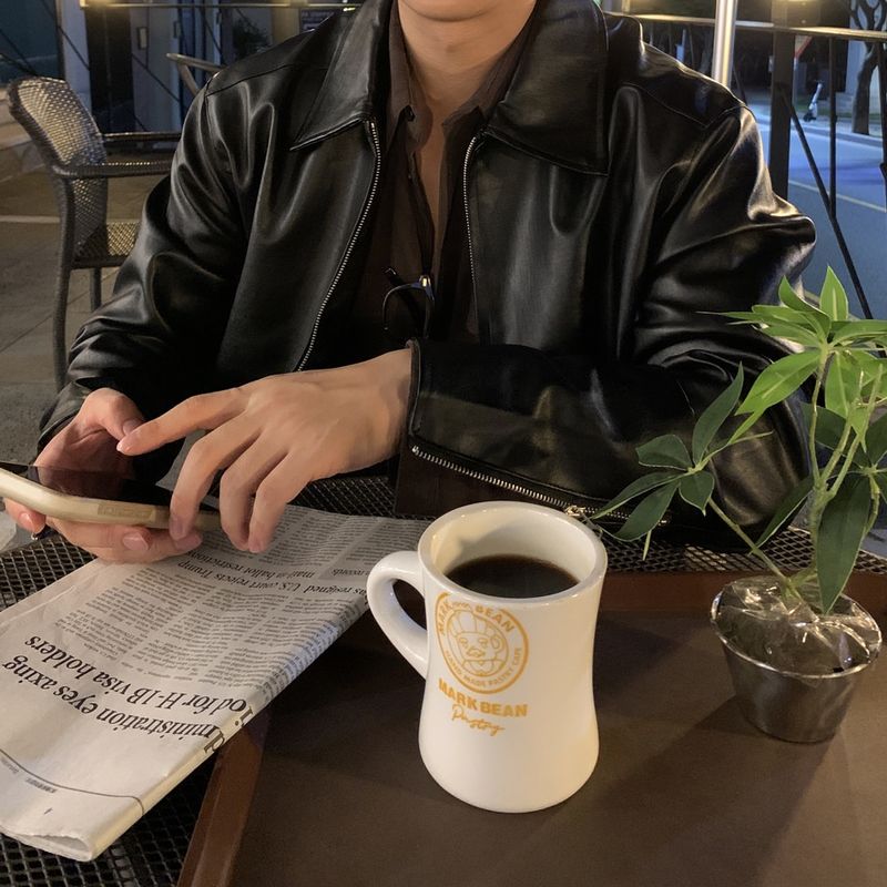 Look Liberry Two-Way Minimal Collar Leather Jacket