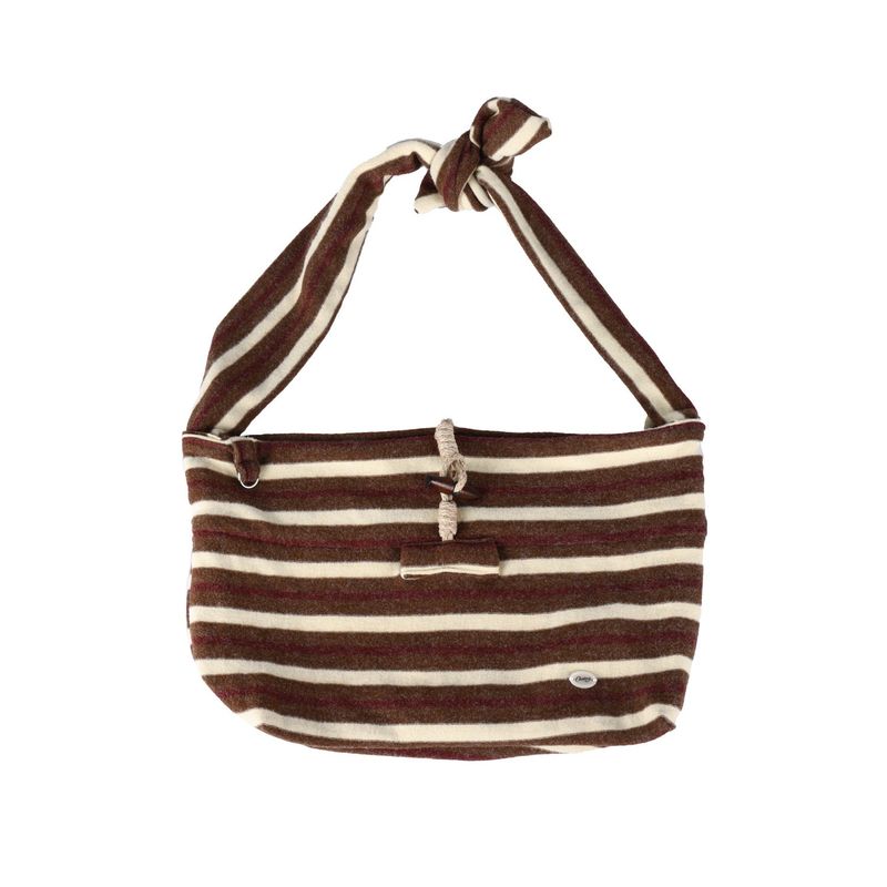 Stripe sling bag_brown