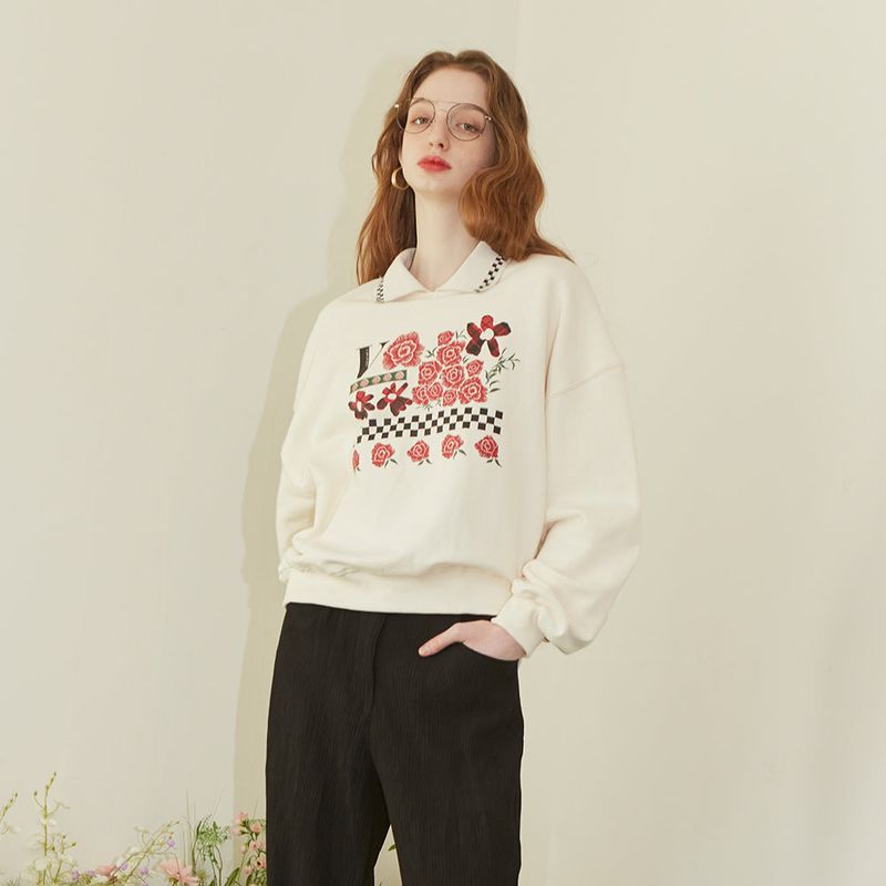 VITALSIGN(バイタルサイン)の「Check-Rose Collar Sweatshirt(Tops)」