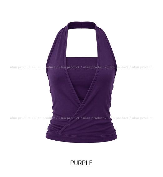 Berry Wrap Halter Sleeveless