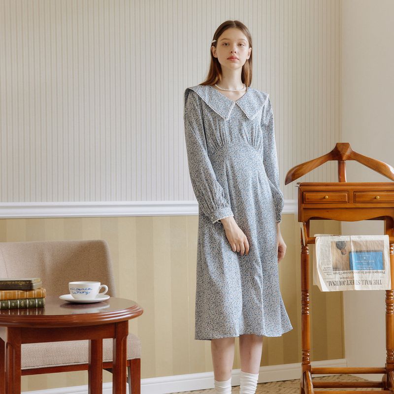 ビッグカラーワンピース / BIG COLLAR ONEPIECE_SKY BLUE