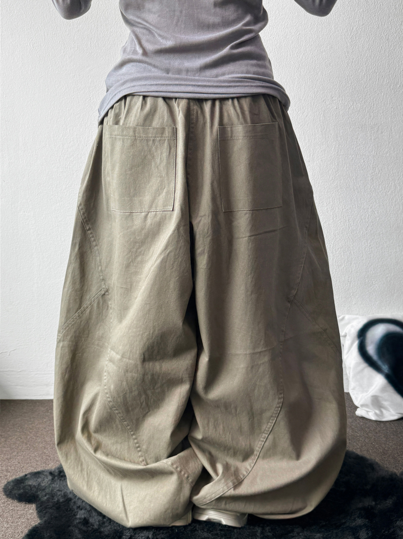Hita Balloon Curve Cotton Long Pants 3 Color 