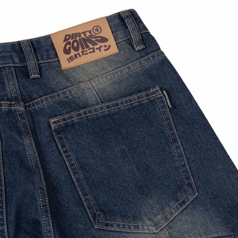 DirtyCoins Splicing Cargo Pants Blue Wash