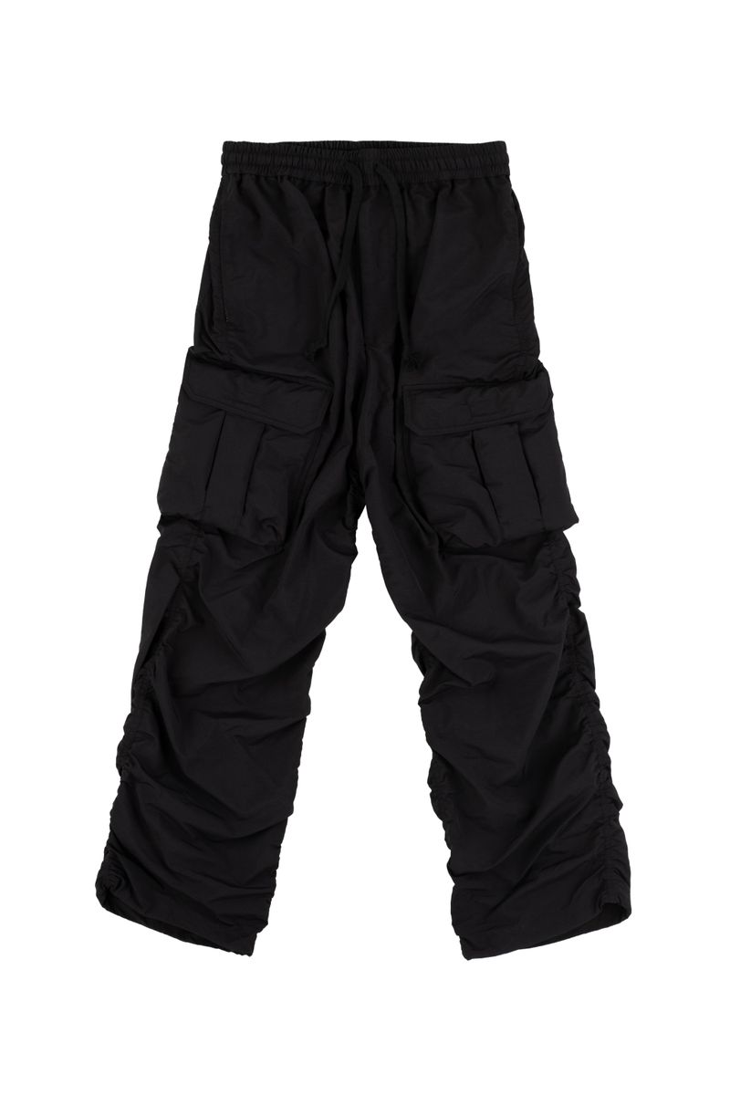 padded pocket shirring pants (BLACK)