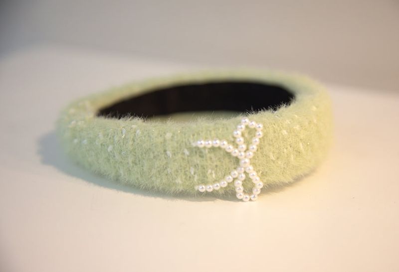 cattline(カトリーヌ)の「Ribbon Pearl Fur Hairband Green(Hair Accessories)」