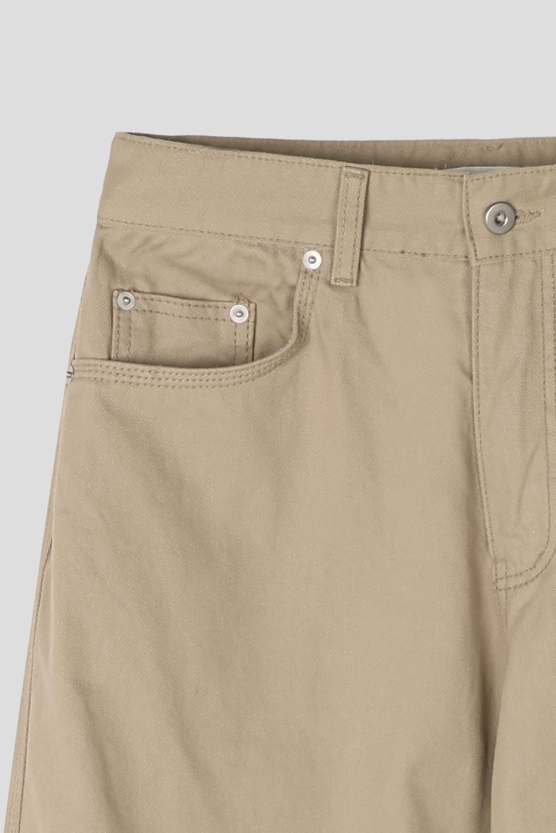 Neutral Triple-Stitch Cotton Pants (2 Colors)