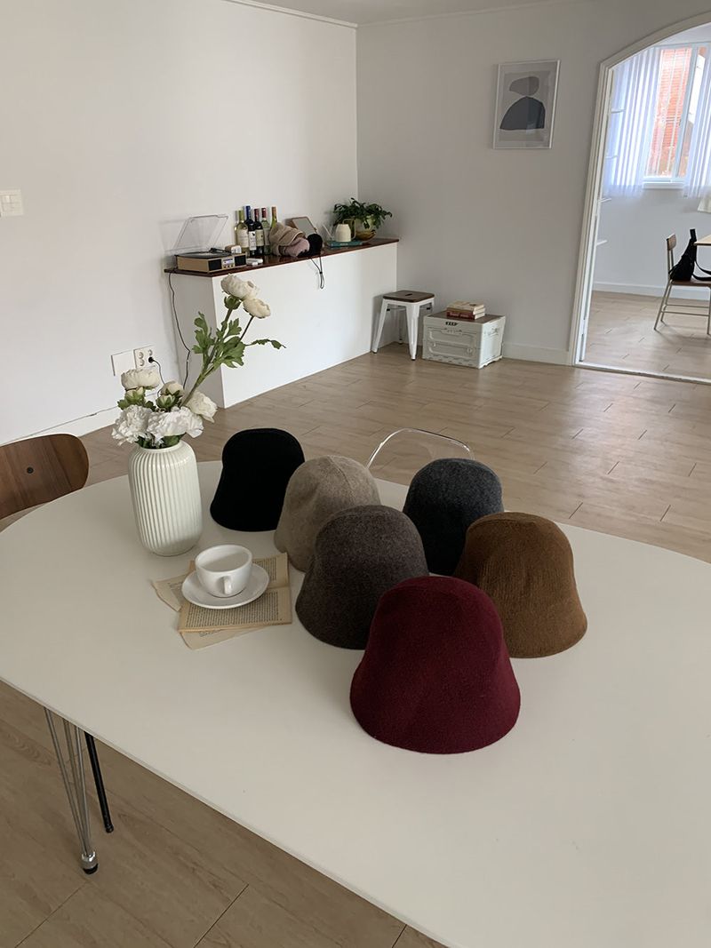 ASCLO Wool Simple Bucket Hat (6color)