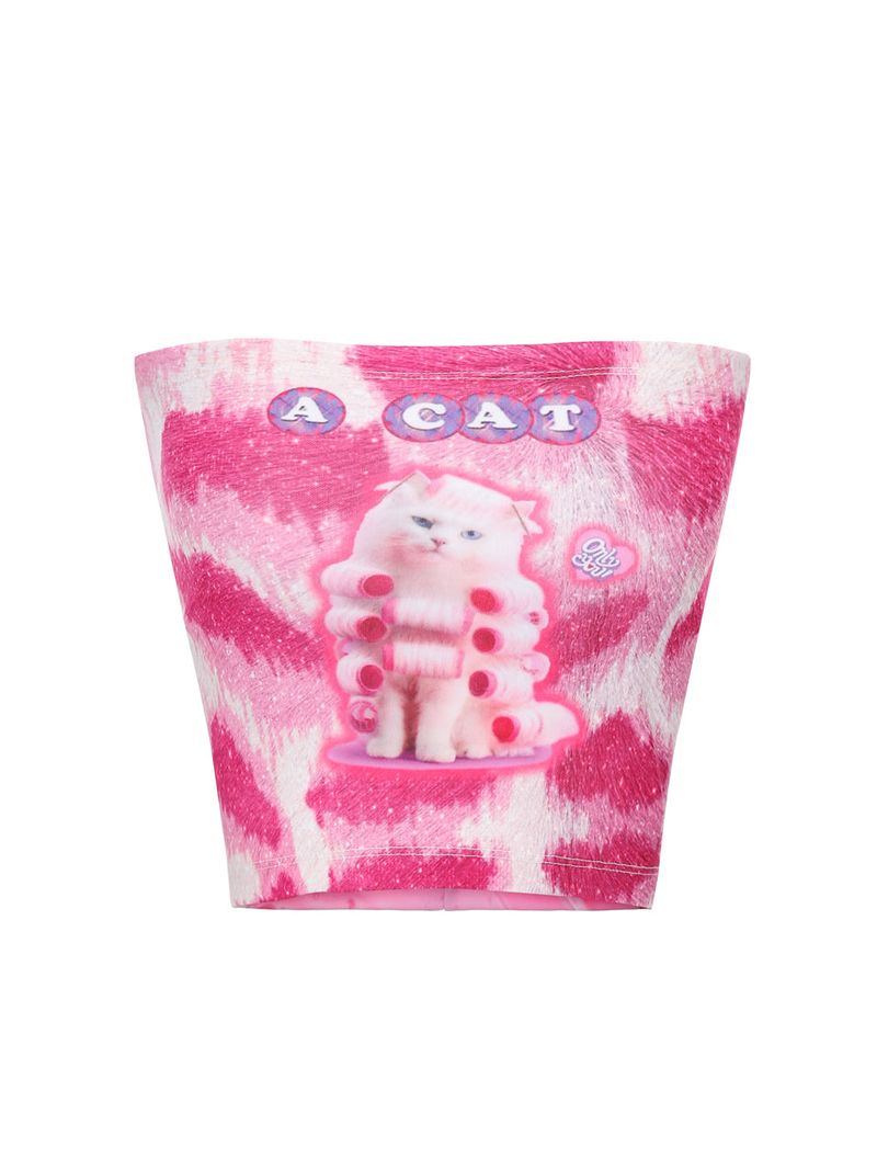 0 2 pink cat tube top