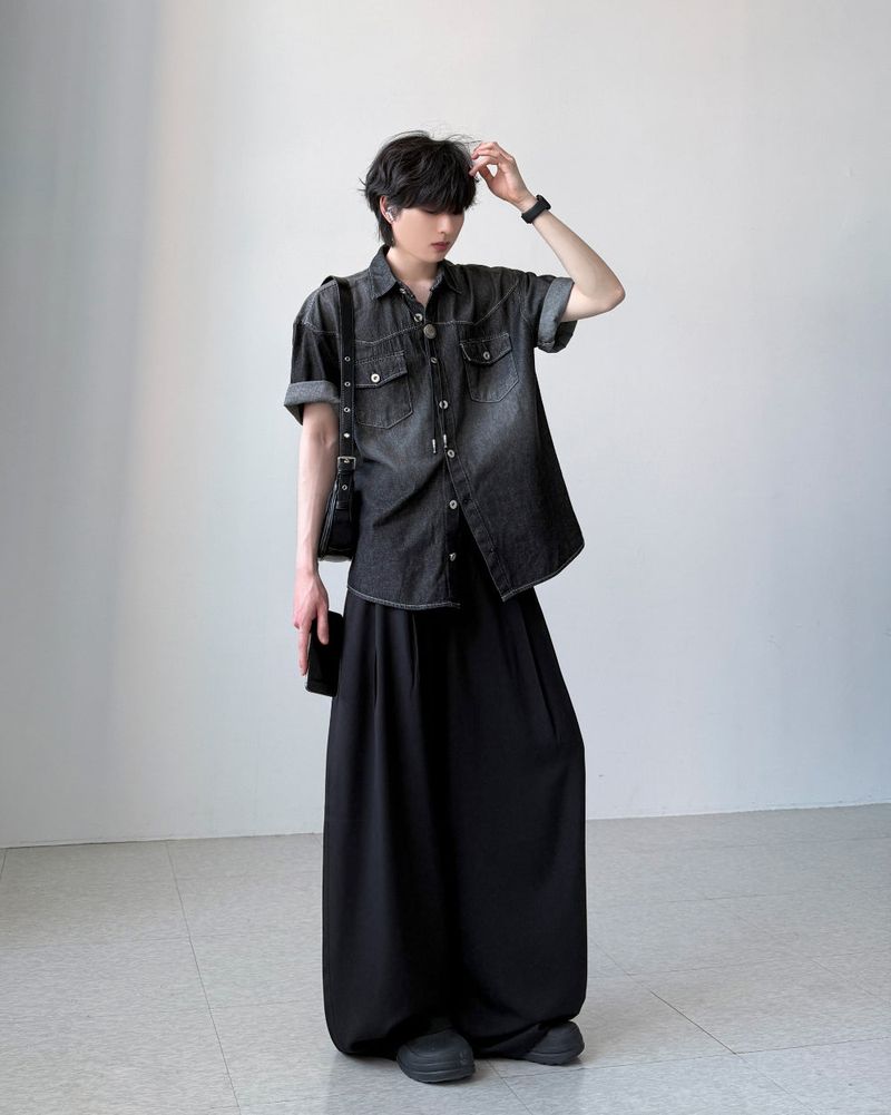Podia Denim Half Shirt