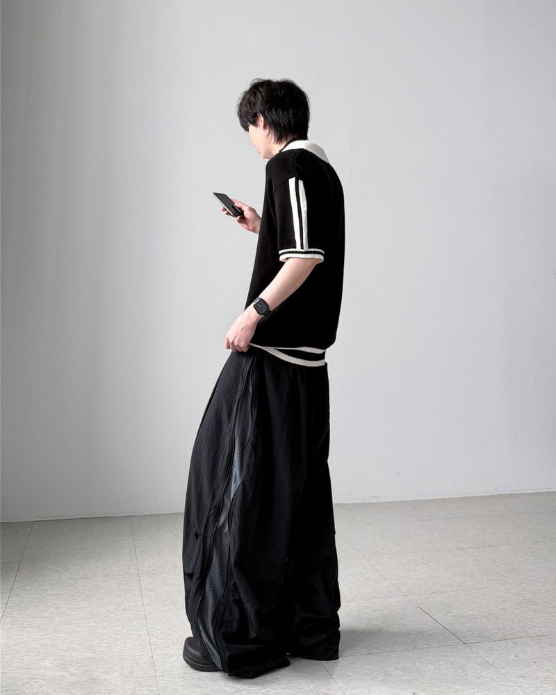 Blif Collar Half Sleeve Knit