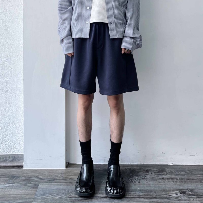 3D Paneled Scuba Knit Shorts