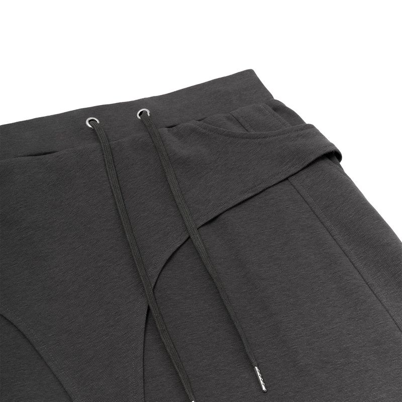 CUT-OUT MAXI LONG SKIRT (CHARCOAL)