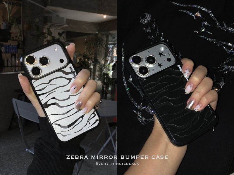 zebra mirror bumper case [black]