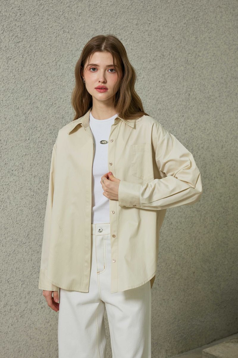 BRIGHT OVERSIZED SHIRT / BEIGE