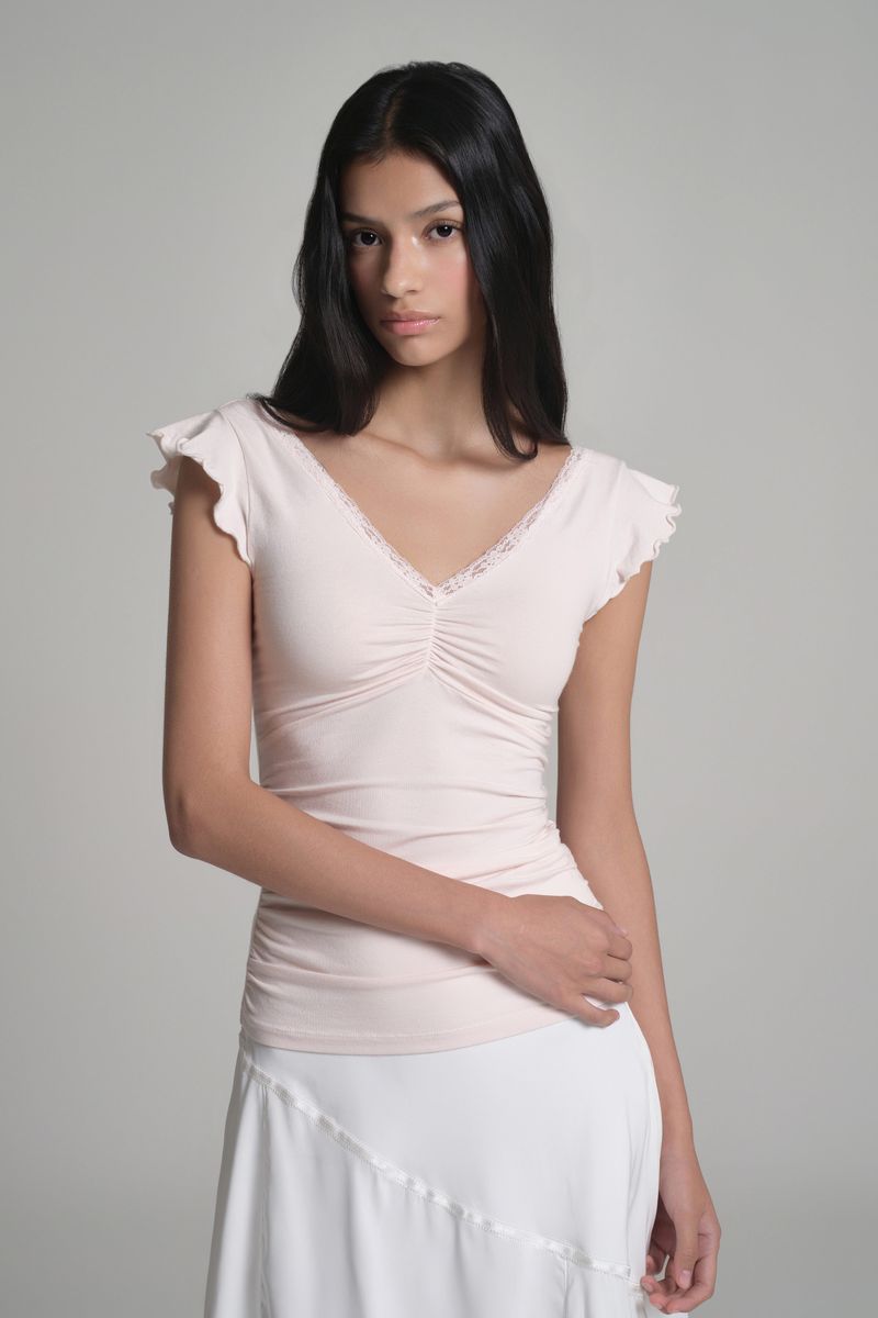Ballerina Lace Layered Top, Pink