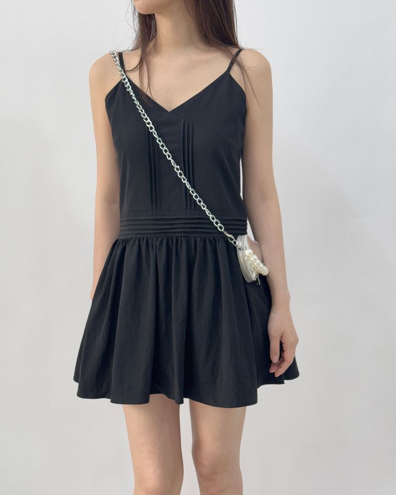 Melin V-neck Strappy Sleeveless Flare Mini Dress
