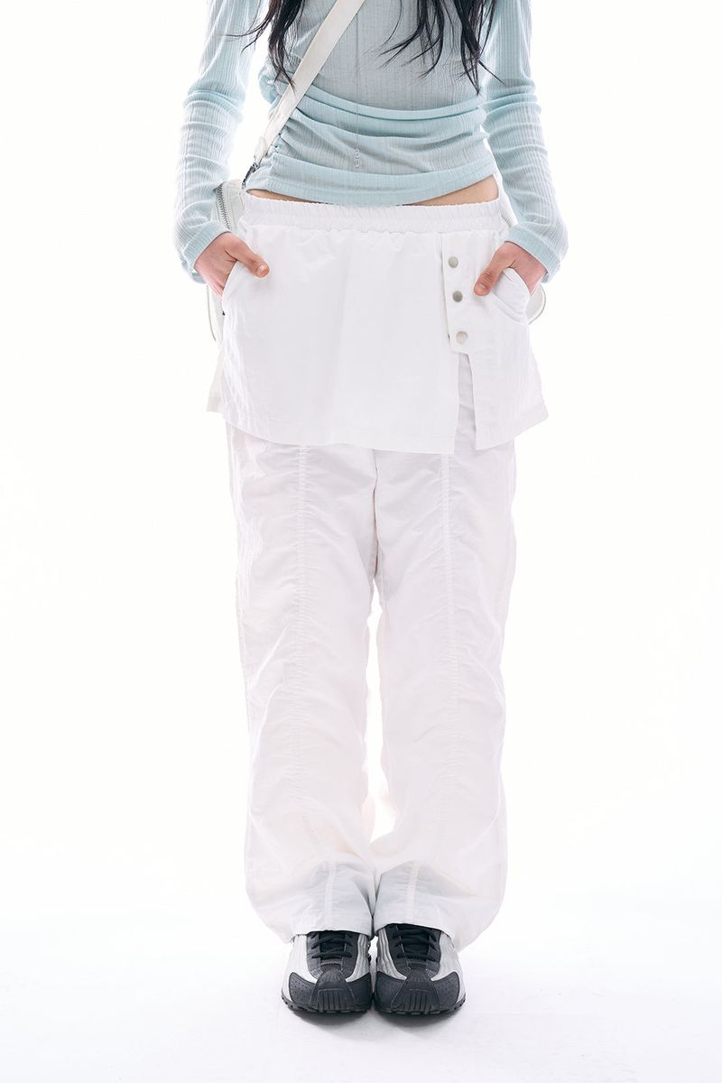 Parkaring layered shirring pants