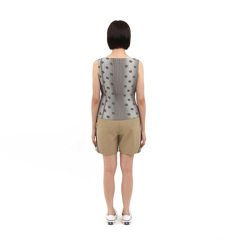 1/2 S CLEF DOT PLEATS SLEEVELESS (BEIGE)
