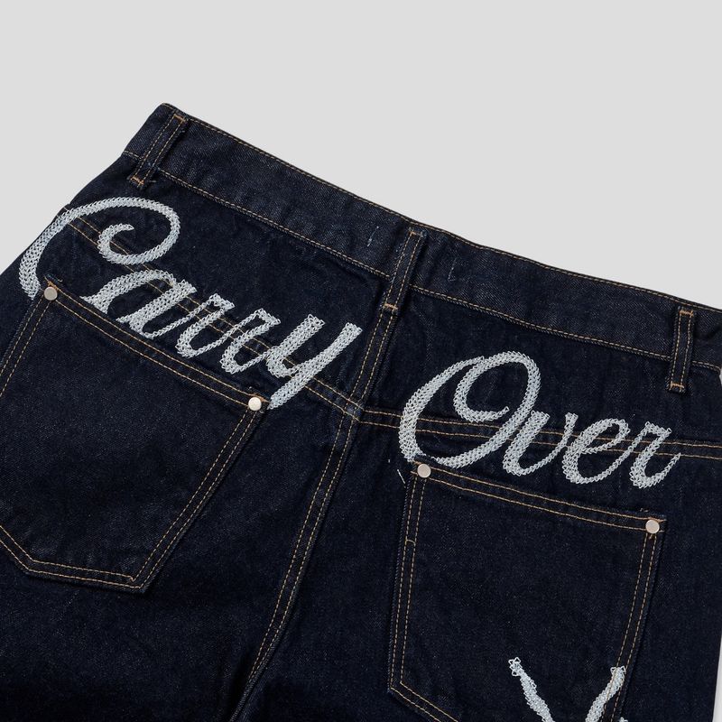 Esther Lettering Denim Pants 3C
