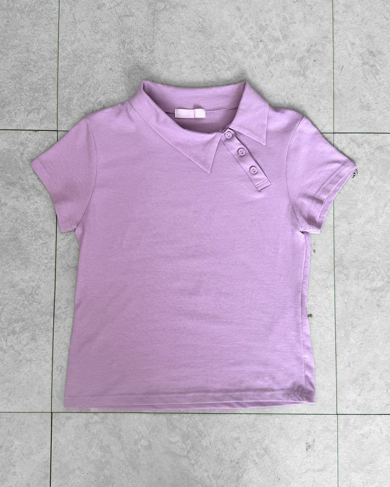 MACARON COLLAR SHORT SLEEVE T-SHIRT