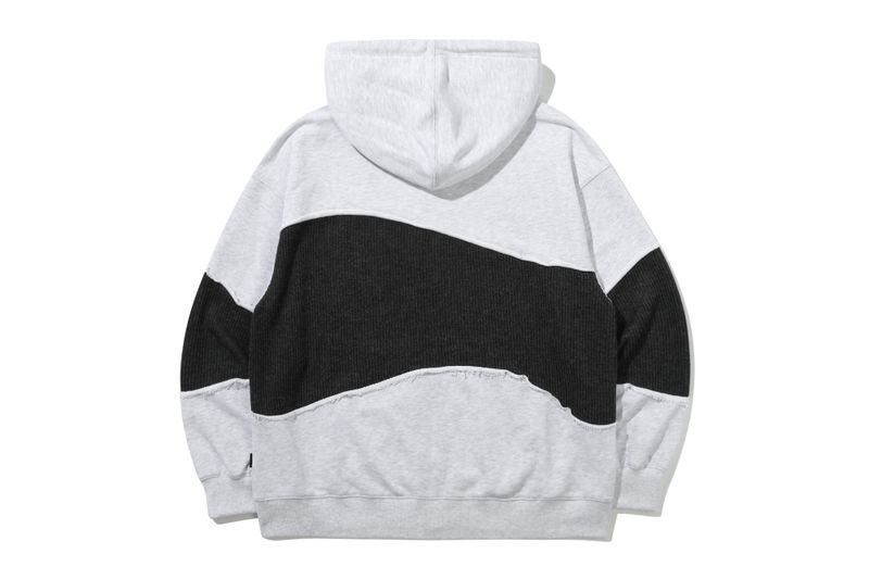 SWEAT KNIT MIX ZIP UP HOODIE