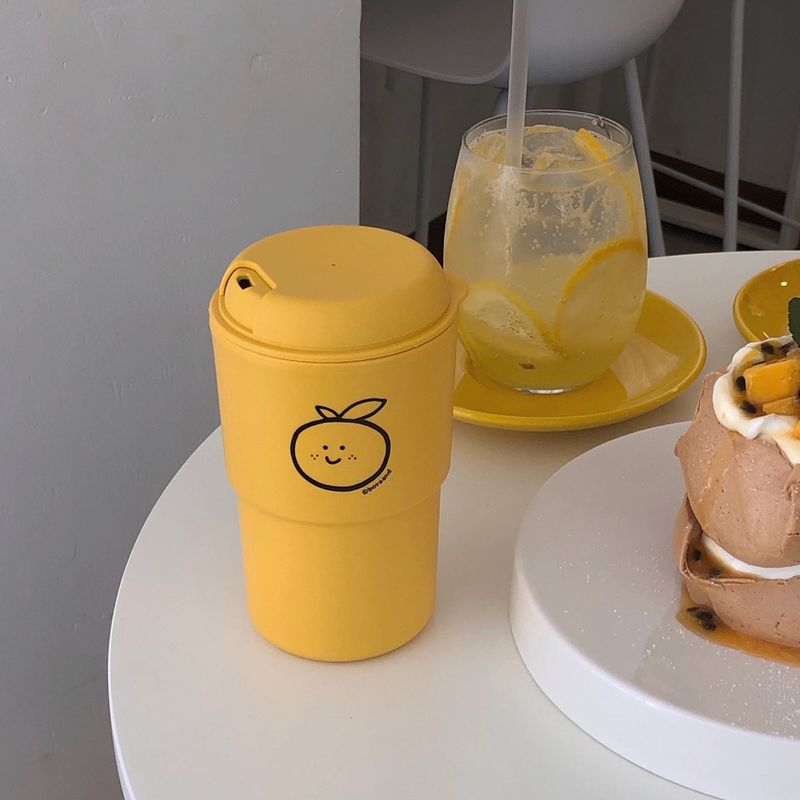 Tangerine reusable tumbler