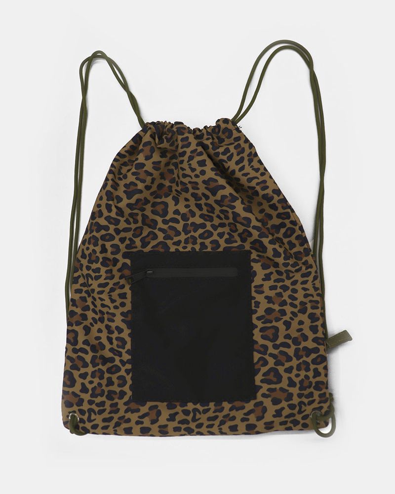 Vintzn Leopard Pocket String Backpack