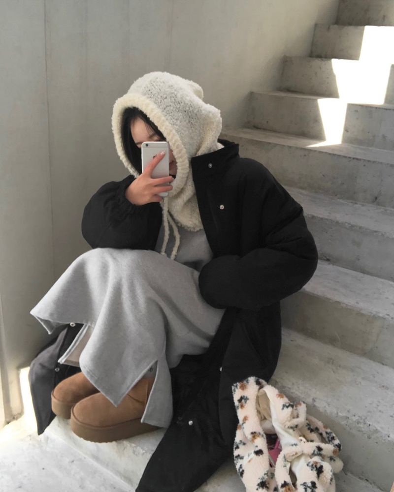 [BELLIDE MADE] Blanket, double-sided raised sailor long dress