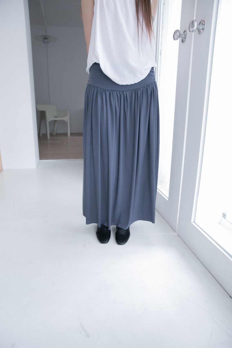 shirring banding long skirt(3colors)