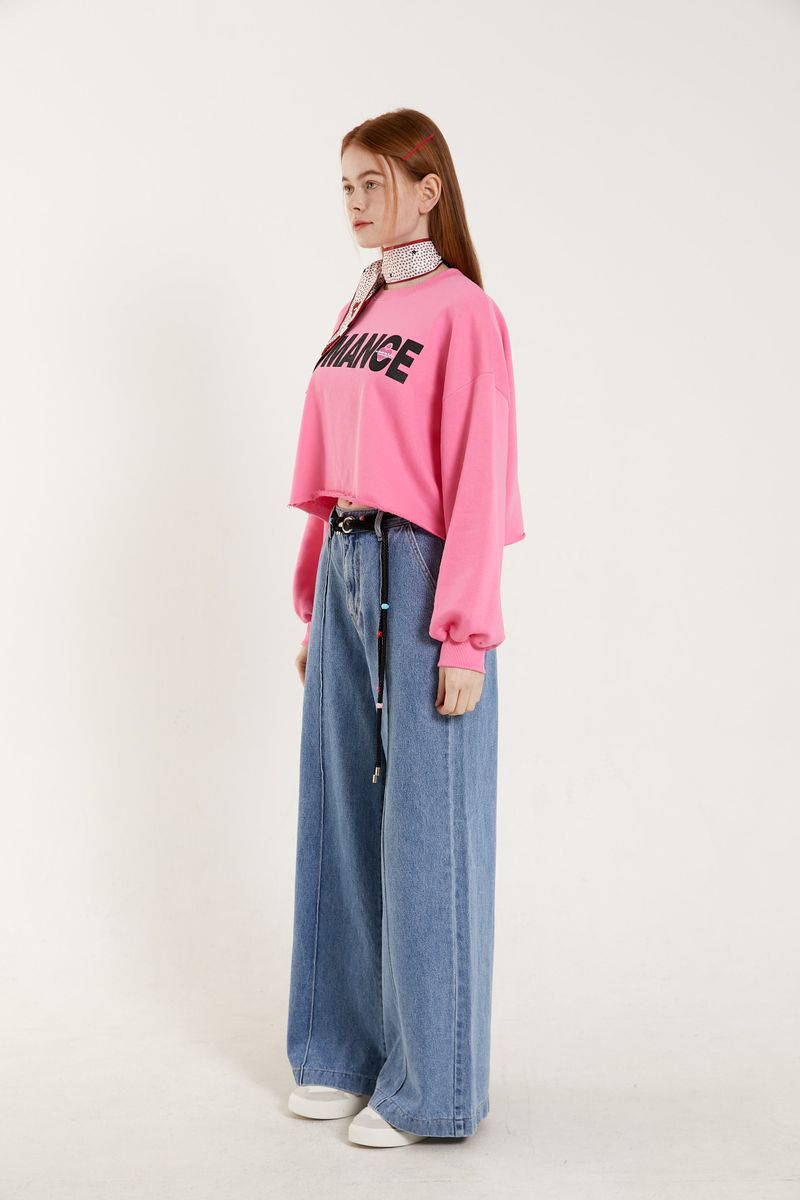 COLOR CROPPED SWEATSHIRT