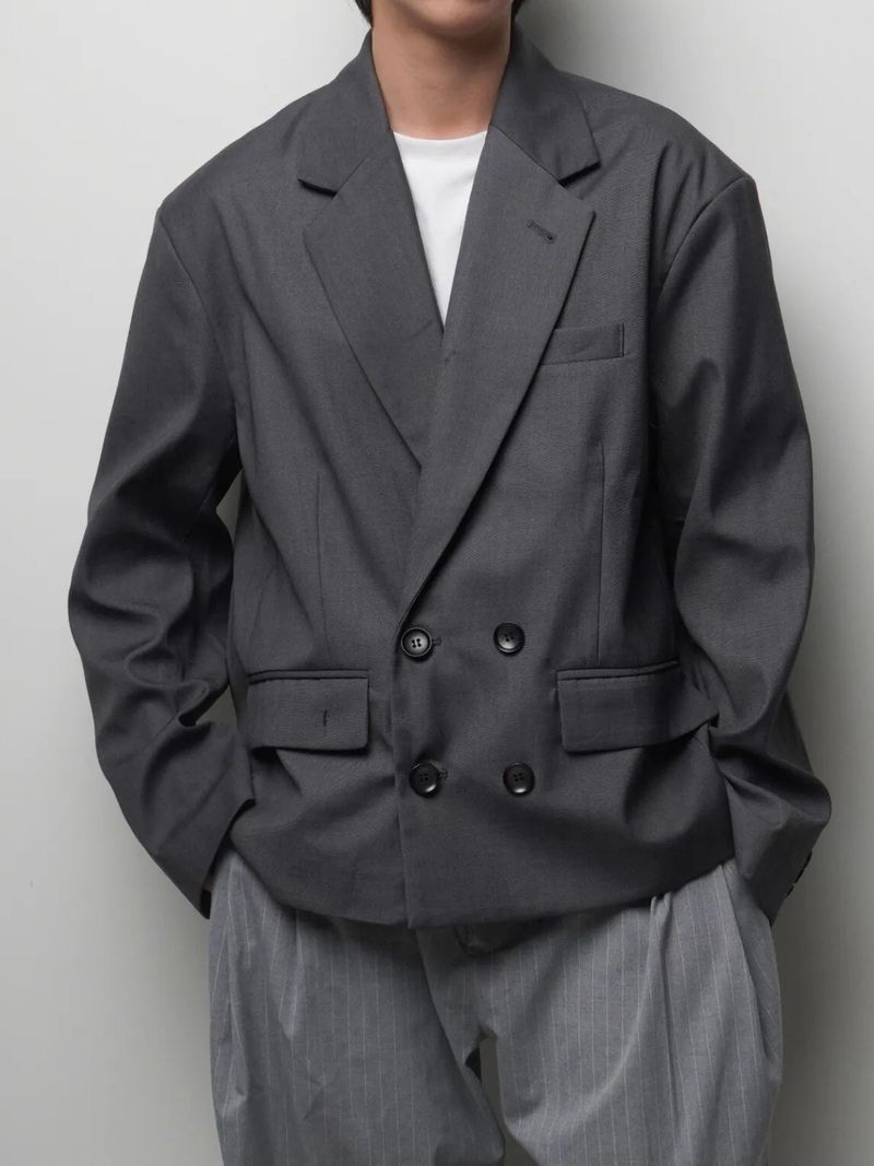 JT10 Cropped Double-Breasted Blazer