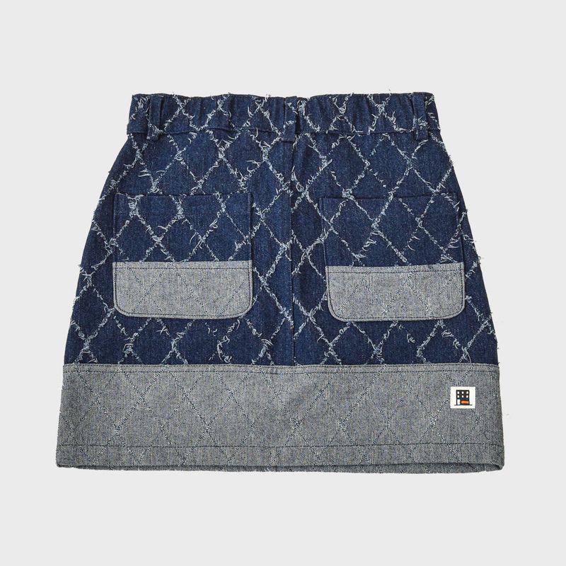 FENCE SWING DENIM MINI SKIRT (BLUE)