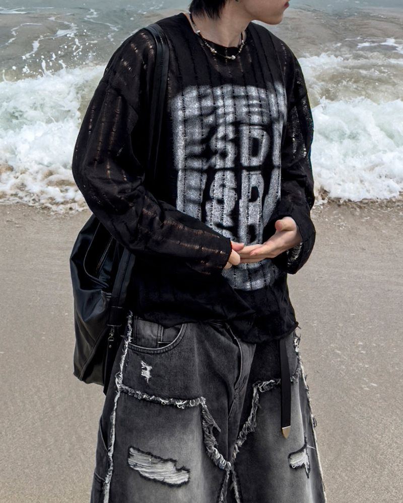 Lunera Painting See-through Knit