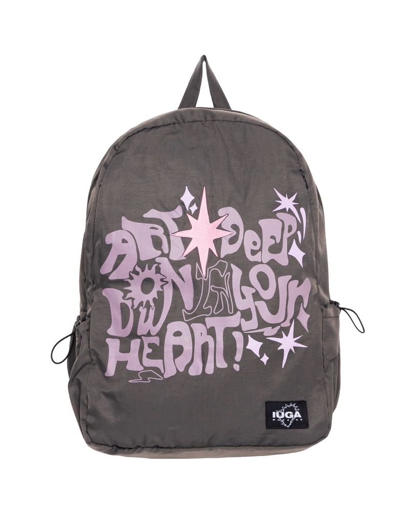 IUGAMAKARAS（イウガマカラス）の「Printed Hidden Pocket Backpack (Gray)（Bags）」