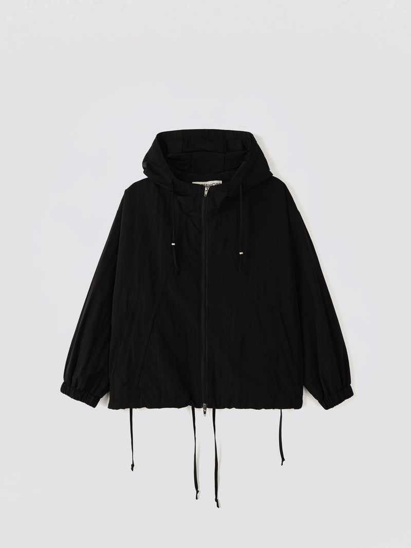 String Hoodie Windbreaker_Black