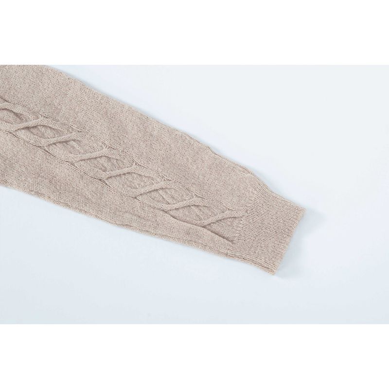 CABLE BOAT NECK KNIT-BEIGE