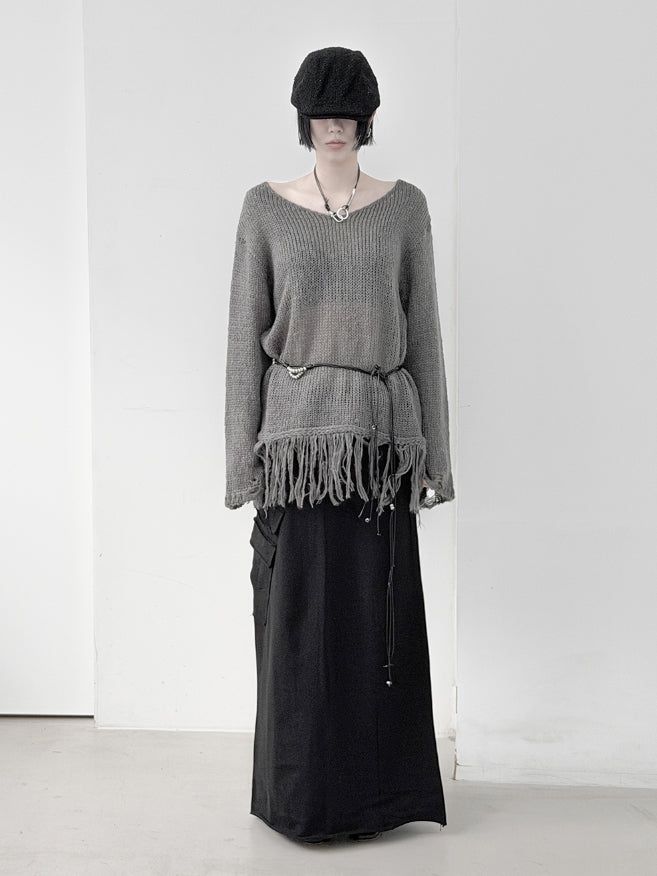 Lynch Fringe V-Neck Knit