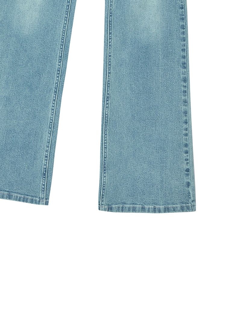 LACE BOOTCUT DENIM PANTS BLUE