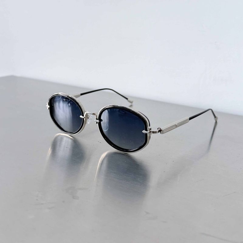 Blue Tint Oval Sunglasses