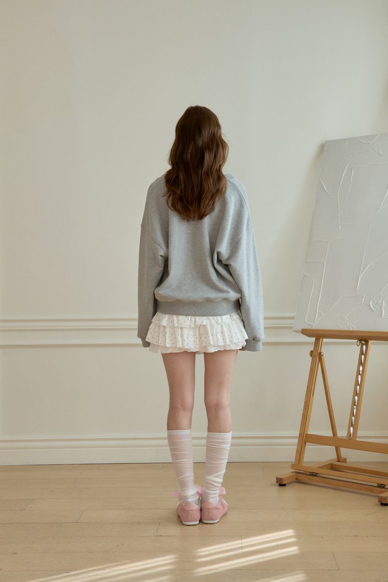 DEW LACE V-NECK SWEATSHIRT