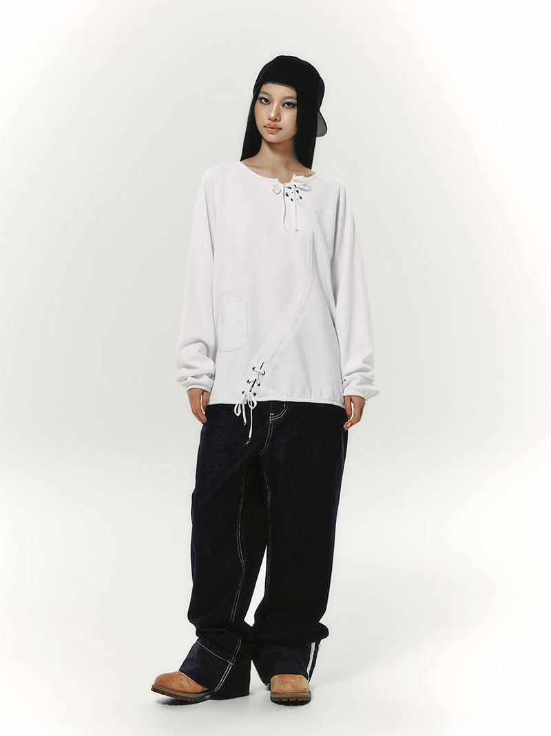 STAR APLIQUE CREWNECK WHITE