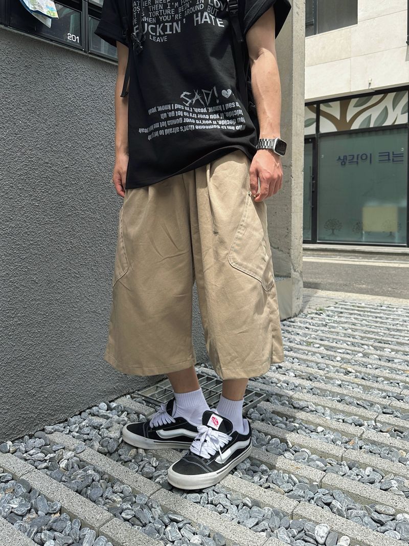 Tommy Diagonal Pocket Stitch Bermuda Pants 4C