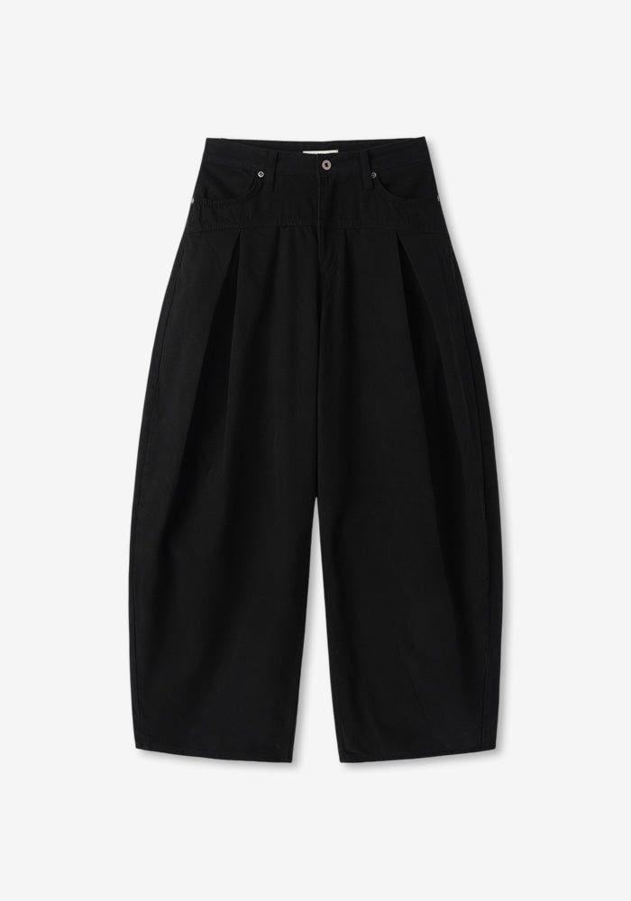 DE Side One-tuck Fleece Cotton Balloon Pants