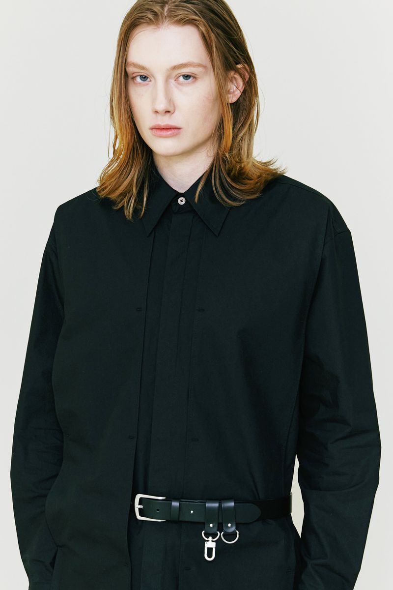 Front Layering Shirt black