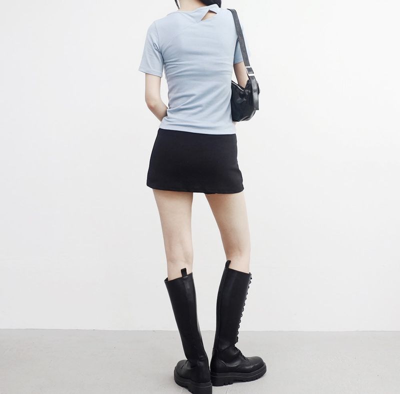Komon slit short skirt pants