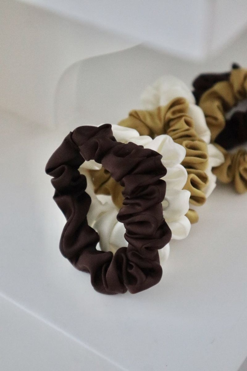 Tiny olive sandwich scrunchie (3set)