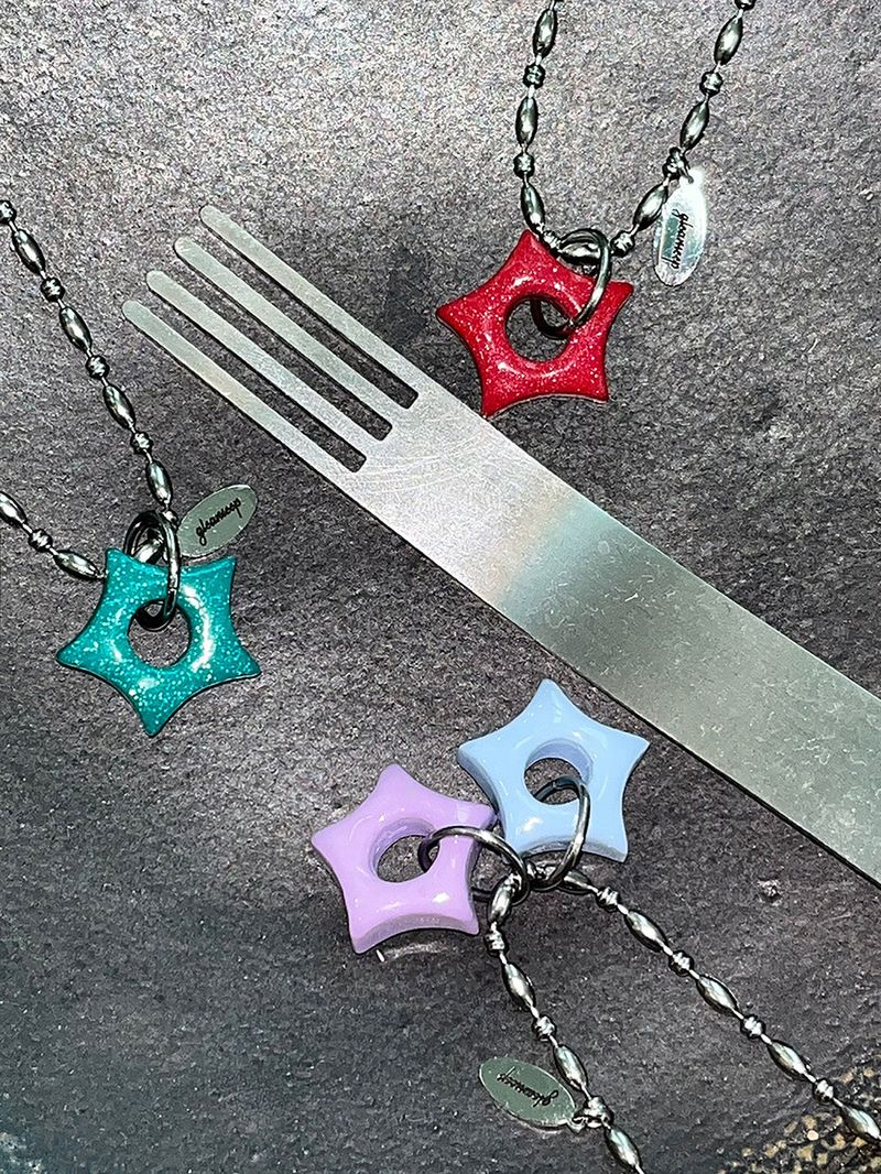 gleaming little star necklace [red]