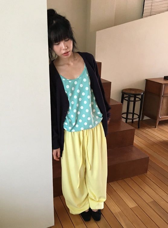 Minaru Loose Fit String Dot Sleeveless