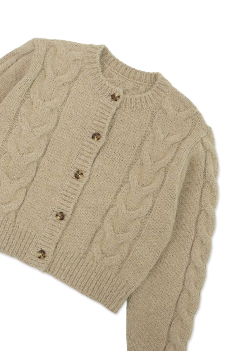 Mohair cable cardigan_beige